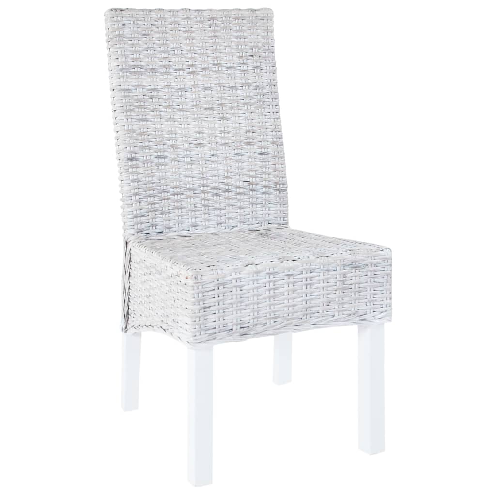 Eetkamerstoelen Kubu Rattan En Mangohout 4 Lichtbruin