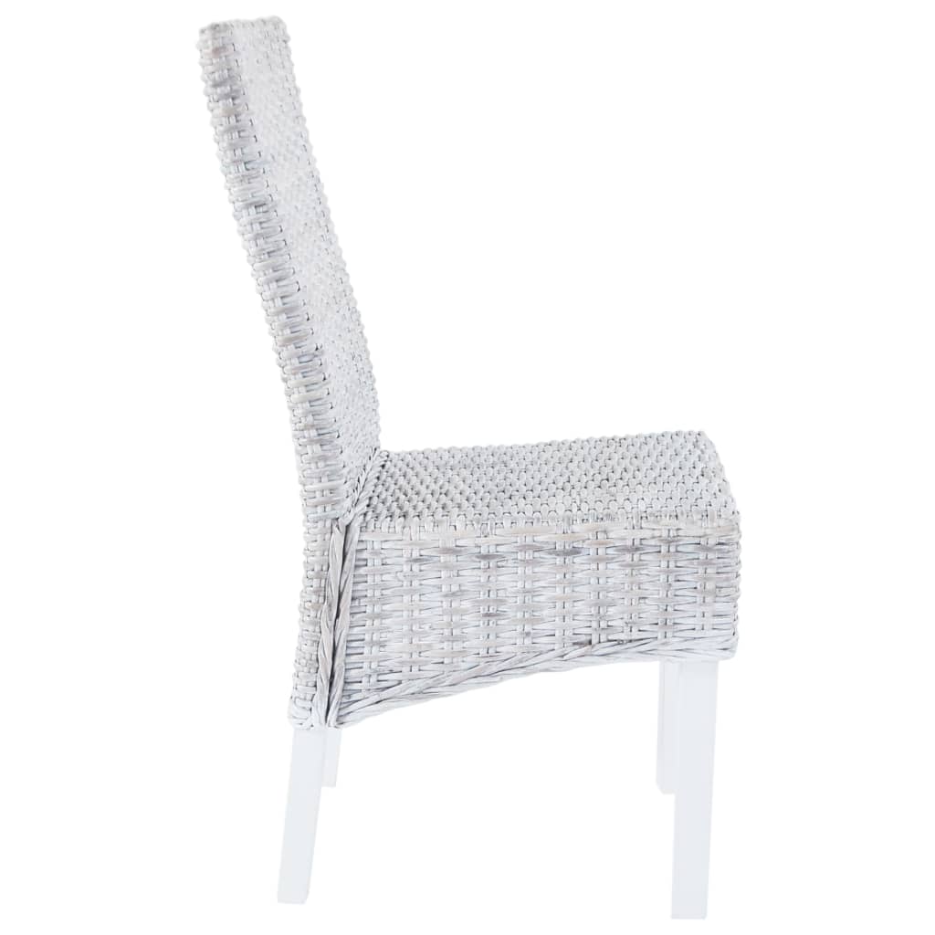 Eetkamerstoelen Kubu Rattan En Mangohout 4 Lichtbruin