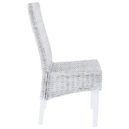 Eetkamerstoelen Kubu Rattan En Mangohout 4 Lichtbruin