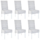 Eetkamerstoelen 6 stuks kubu rattan mangohout lichtbruin