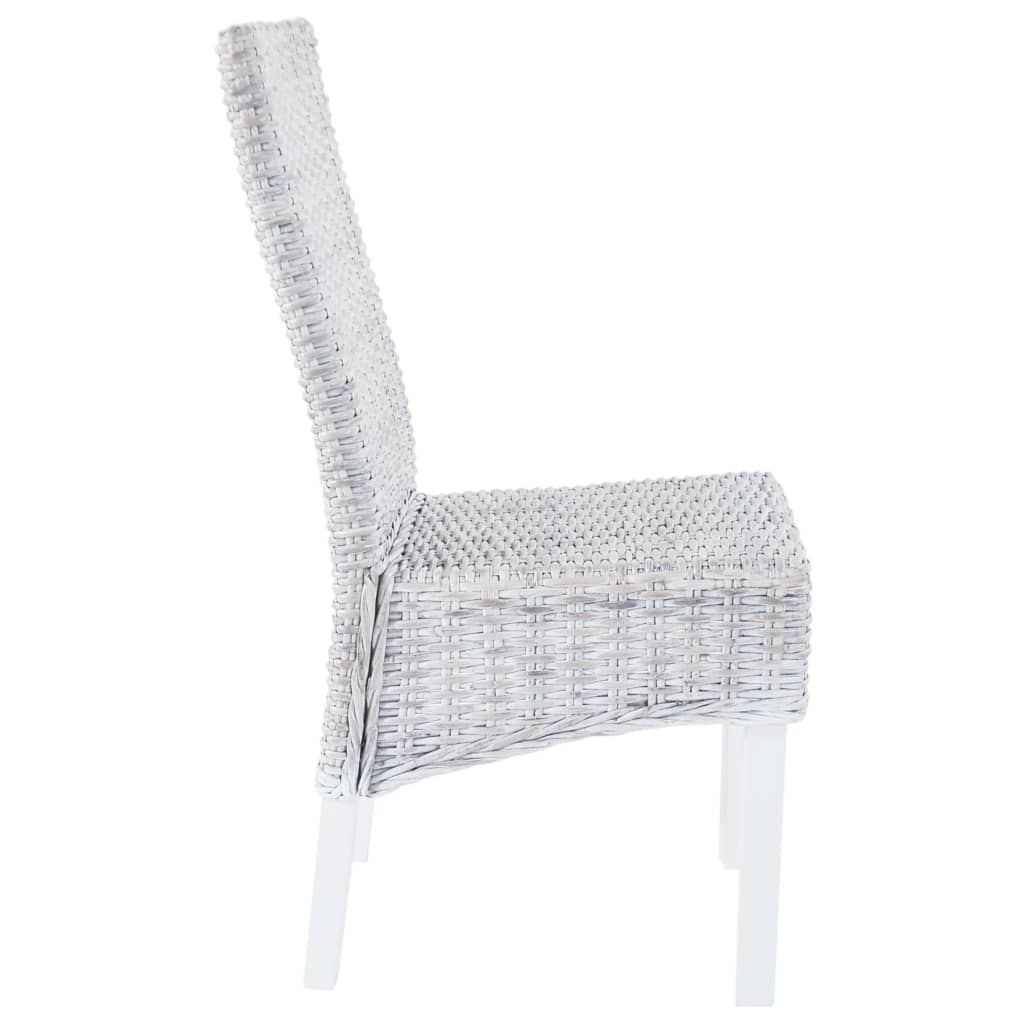 Eetkamerstoelen Kubu Rattan En Mangohout 6 Lichtbruin