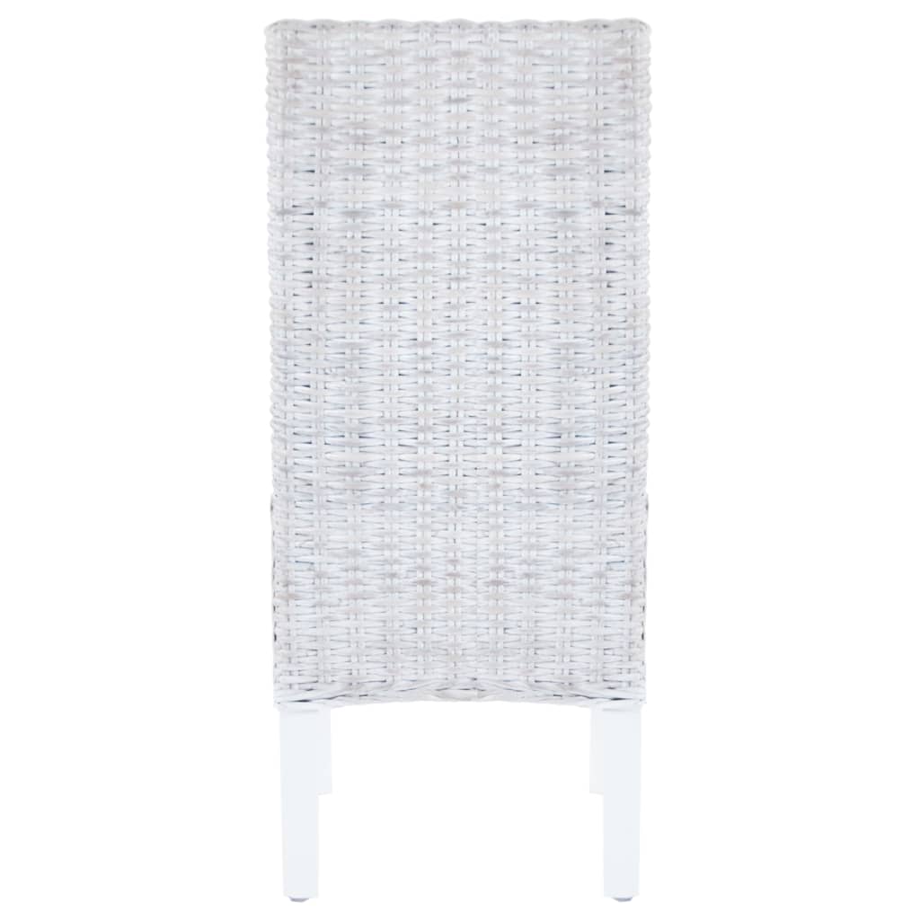Eetkamerstoelen Kubu Rattan En Mangohout 6 Lichtbruin