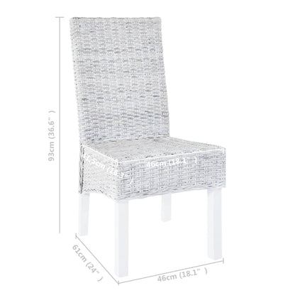 Eetkamerstoelen Kubu Rattan En Mangohout 6 Lichtbruin