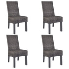 Eetkamerstoelen 4 stuks kubu rattan mangohout 46x61x93 cm
