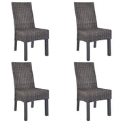 Eetkamerstoelen 4 stuks kubu rattan mangohout 46x61x93 cm