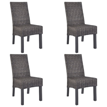 Eetkamerstoelen Kubu Rattan En Mangohout 4 Bruin