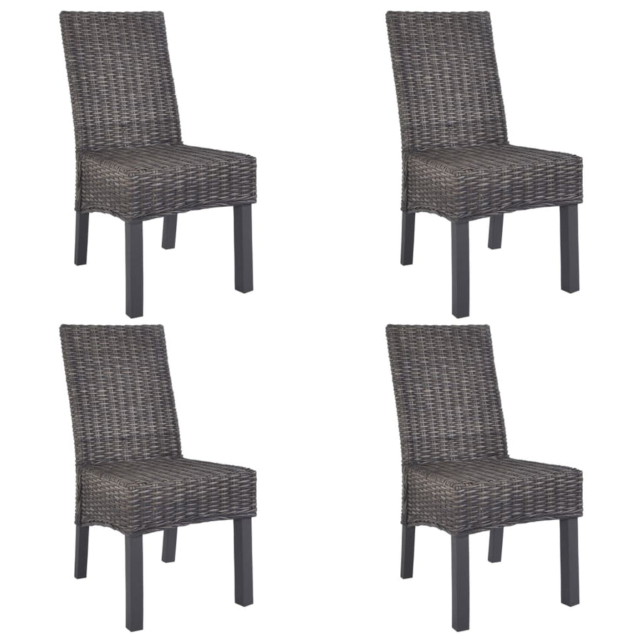 Eetkamerstoelen Kubu Rattan En Mangohout 4 Bruin
