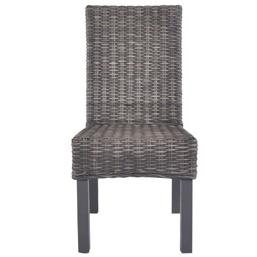 Eetkamerstoelen Kubu Rattan En Mangohout 4 Bruin