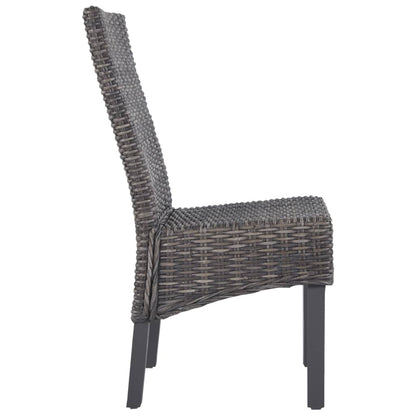 Eetkamerstoelen Kubu Rattan En Mangohout 4 Bruin