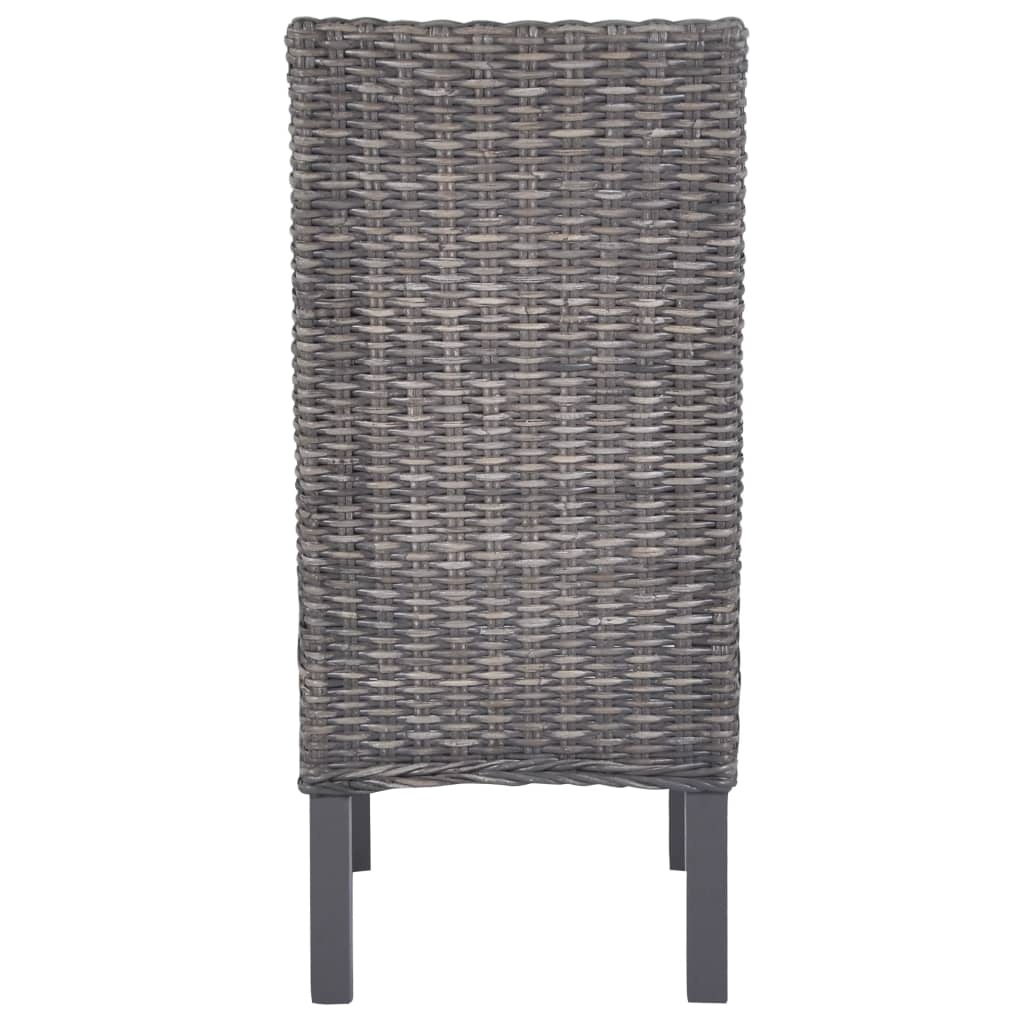 Eetkamerstoelen Kubu Rattan En Mangohout 4 Bruin