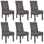 Eetkamerstoelen 6 stuks kubu rattan mangohout 46x61x93 cm bruin