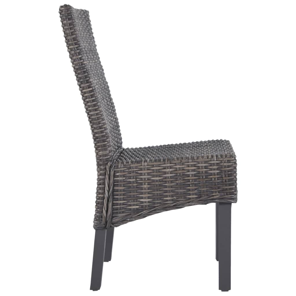 Eetkamerstoelen Kubu Rattan En Mangohout 6 Bruin