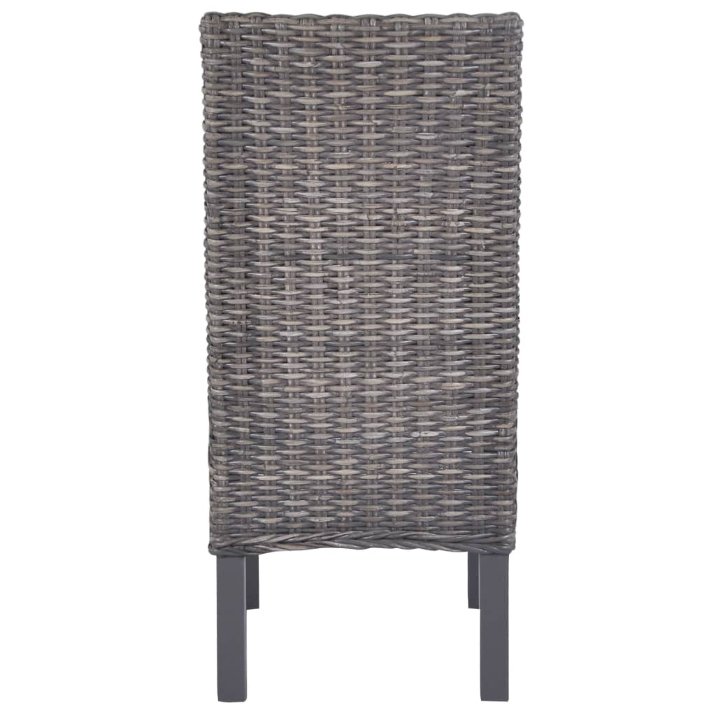 Eetkamerstoelen Kubu Rattan En Mangohout 6 Bruin