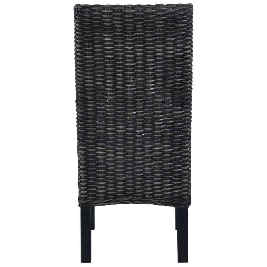 Eetkamerstoelen Kubu Rattan En Mangohout 4 Zwart