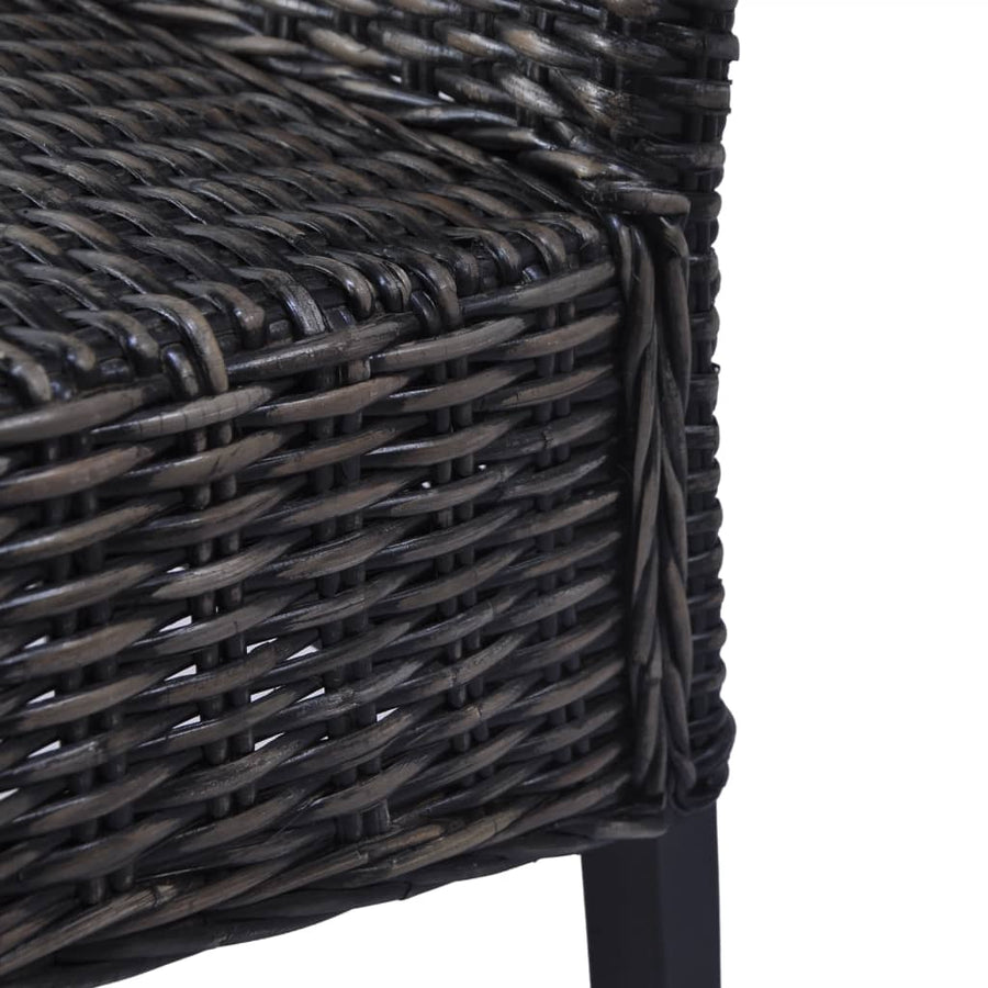 Eetkamerstoelen Kubu Rattan En Mangohout 4 Zwart