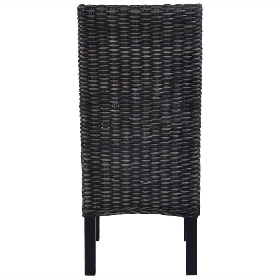 Eetkamerstoelen Kubu Rattan En Mangohout 6 Zwart