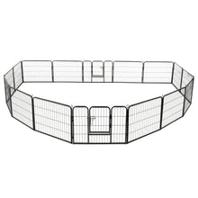 Hondenren met 16 panelen 60x80 cm staal zwart 60 x 80 cm 16 panelen