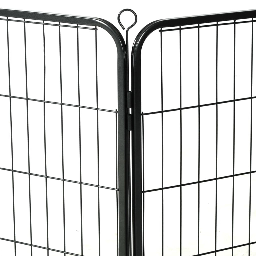Hondenren met 16 panelen 60x80 cm staal zwart 60 x 80 cm 16 panelen