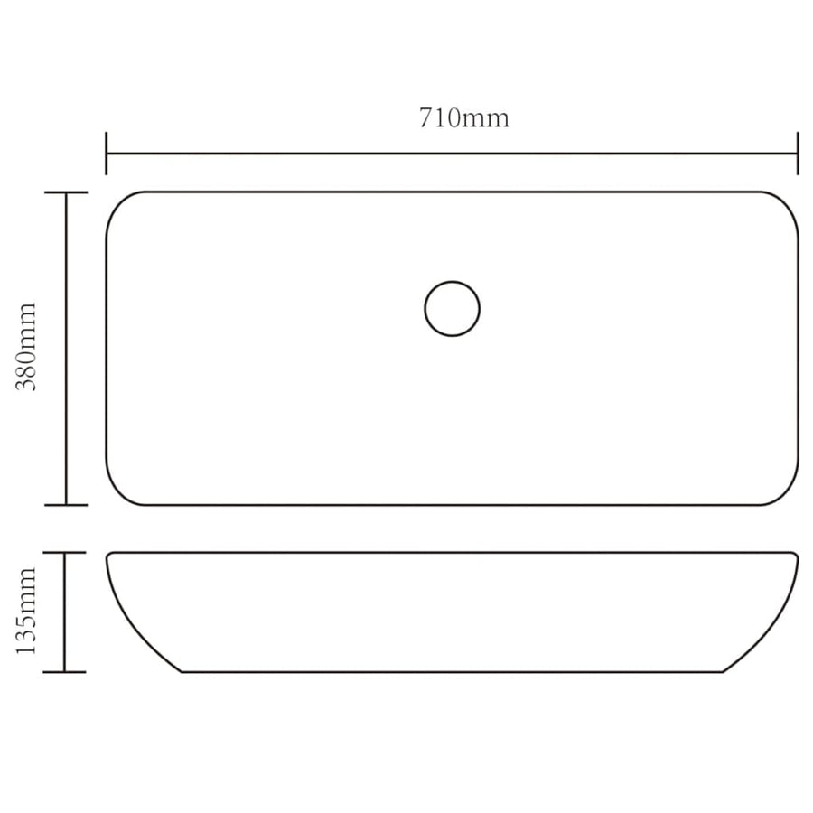 Badkamerwastafel Met Mengkraan Rechthoekig Keramiek Wit 710 x 380 x 135 mm