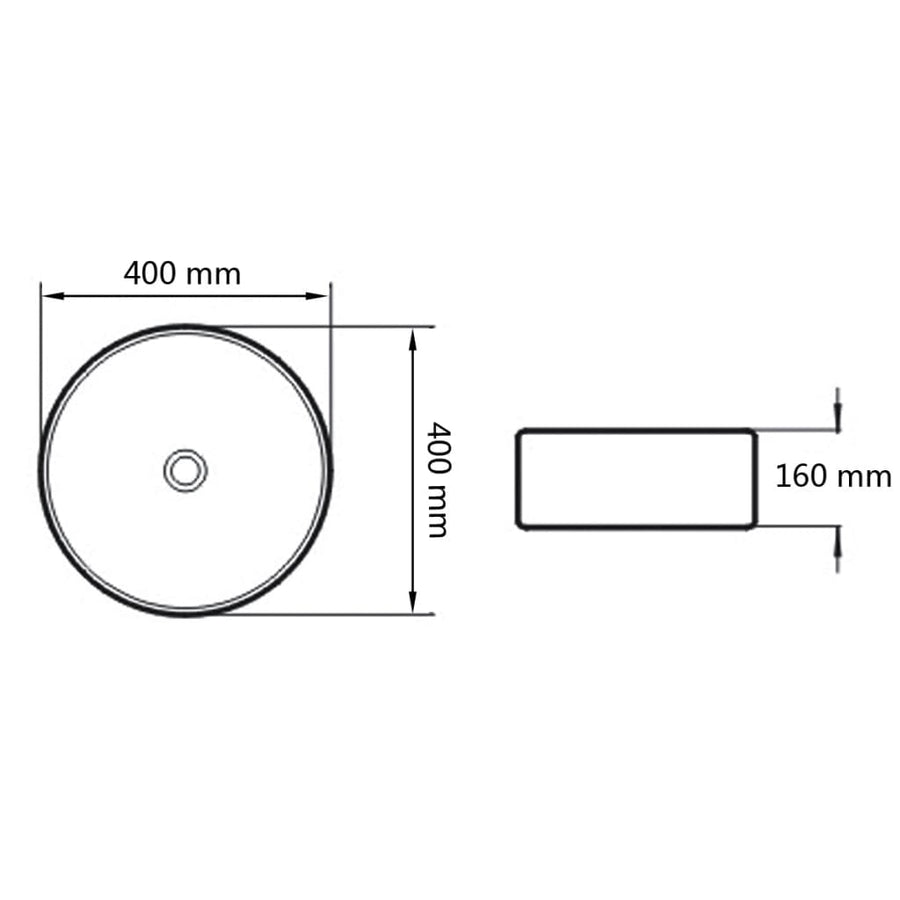 Badkamerwastafel Met Mengkraan Rond Keramiek Wit 400 x 160 mm