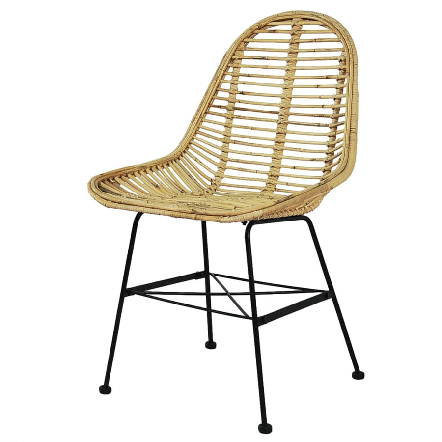 Eetkamerstoelen rattan natuurlijk 6 st