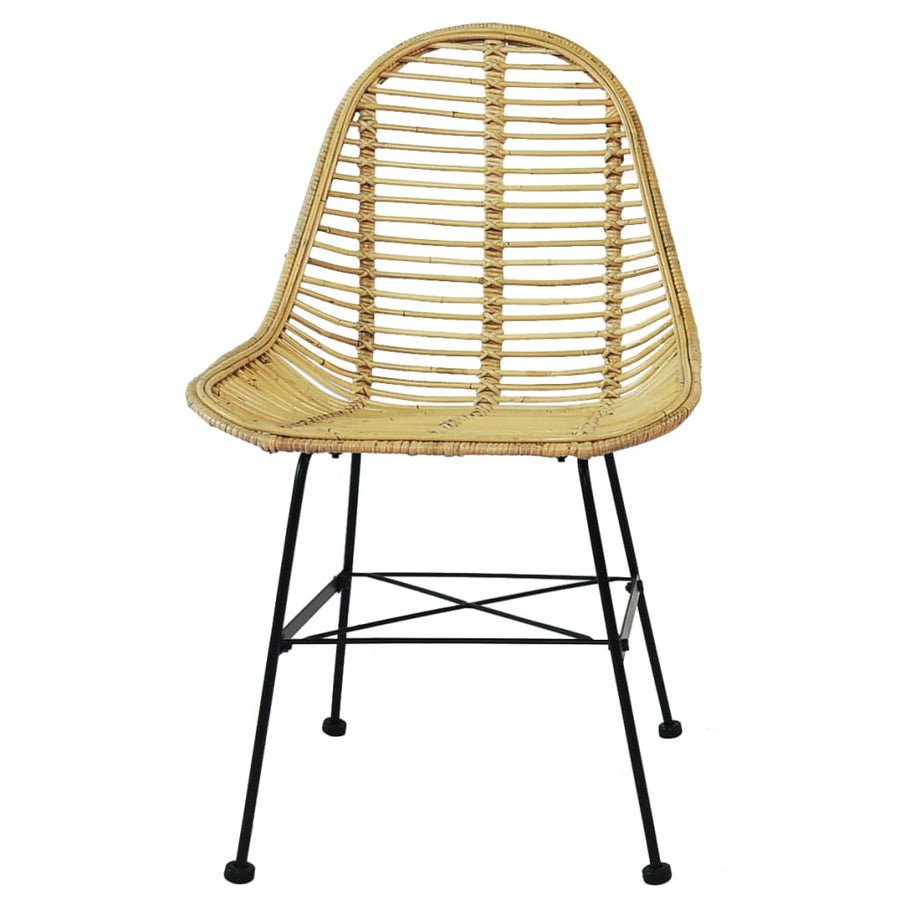 Eetkamerstoelen rattan natuurlijk 6 st