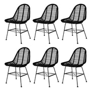 Eetkamerstoelen 6 st polyrattan zwart 49x56x84 cm