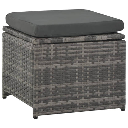 Loungeset Met Kussens Poly Rattan Grijs