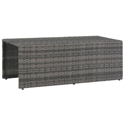 Loungeset Met Kussens Poly Rattan Grijs
