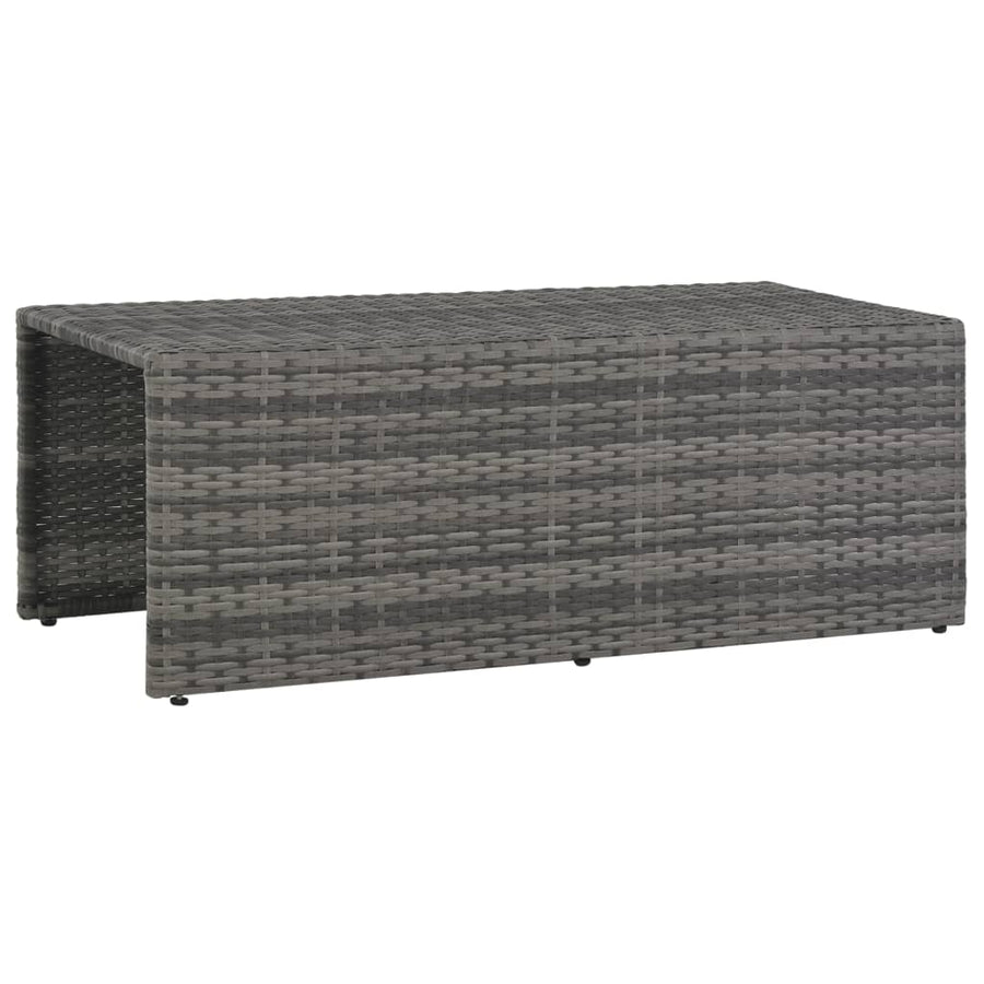 Loungeset Met Kussens Poly Rattan Grijs