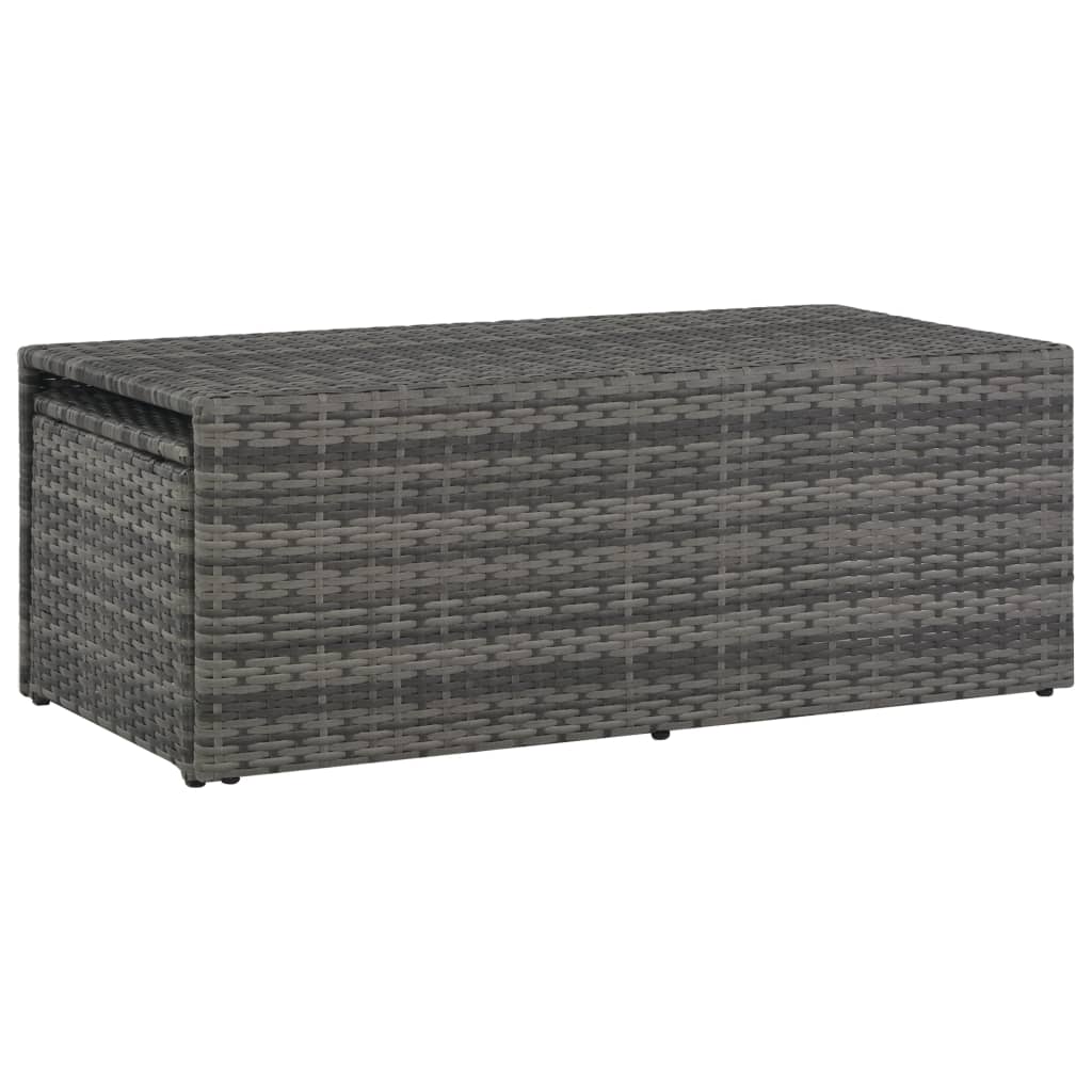 Loungeset Met Kussens Poly Rattan Grijs