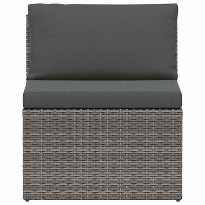 Loungeset Met Kussens 4-Delig Poly Rattan Grijs