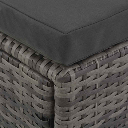 Loungeset Met Kussens 4-Delig Poly Rattan Grijs