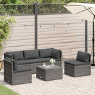 4-Piece Poly Rattan Lounge Set with Cushions Grey