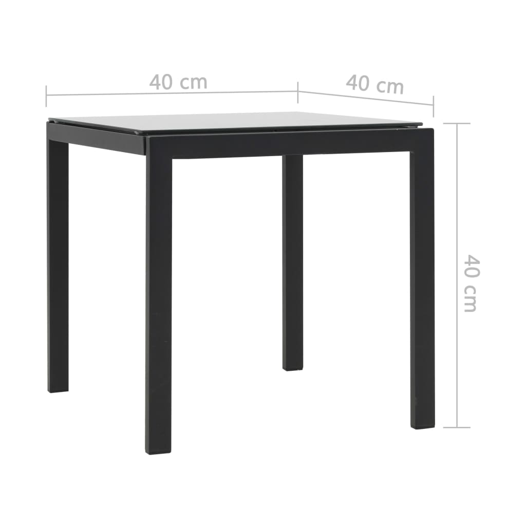 Ligbedden Met Tafel Poly Rattan En Textileen Zwart