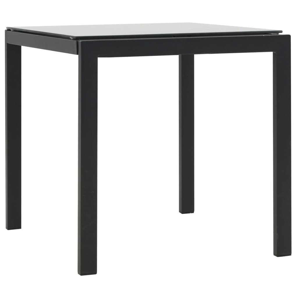 Ligbedden Met Tafel Poly Rattan En Textileen Zwart en wit