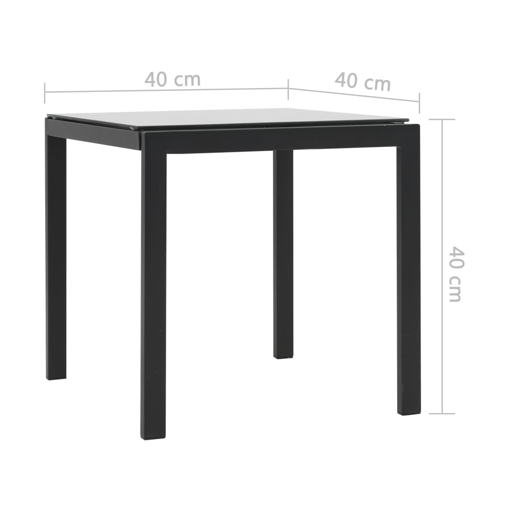 Ligbedden Met Tafel Poly Rattan En Textileen Zwart en wit