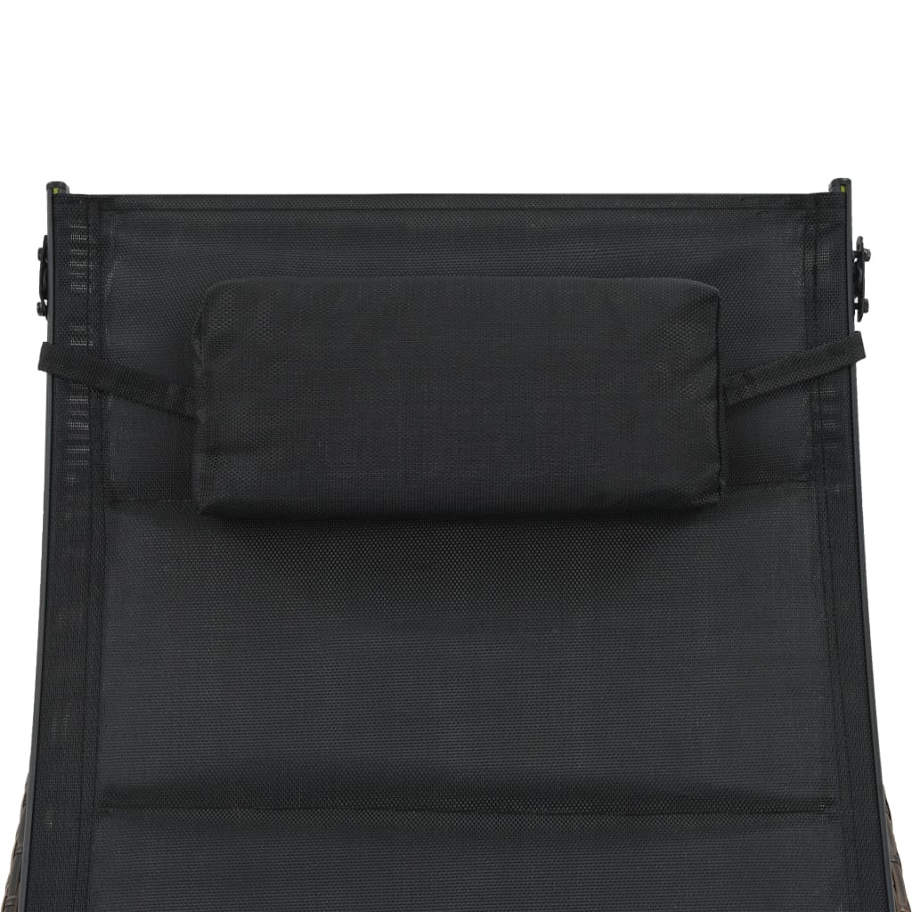 Ligbed Poly Rattan En Textileen Bruin