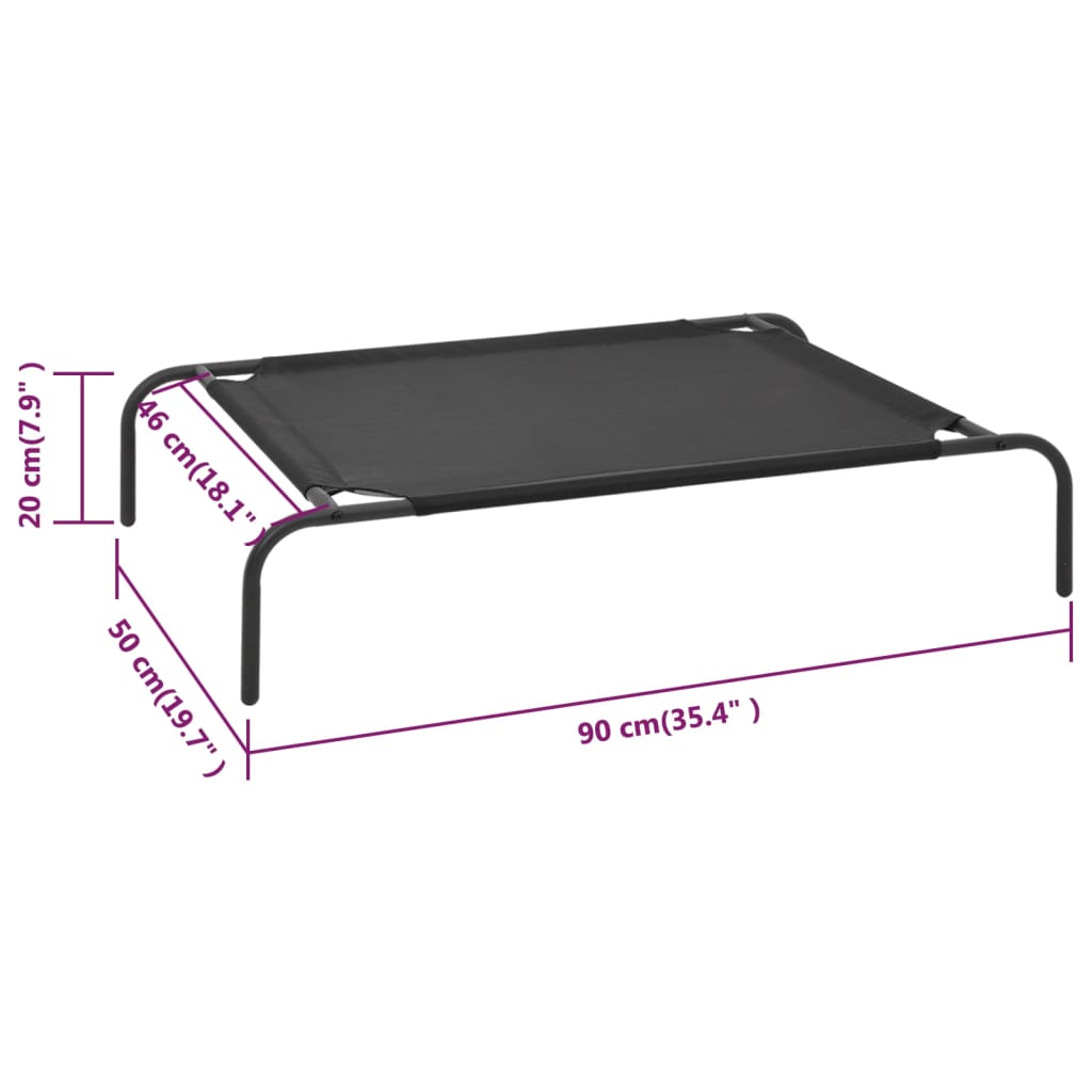 Hondenbed Verhoogd Textileen Zwart s
