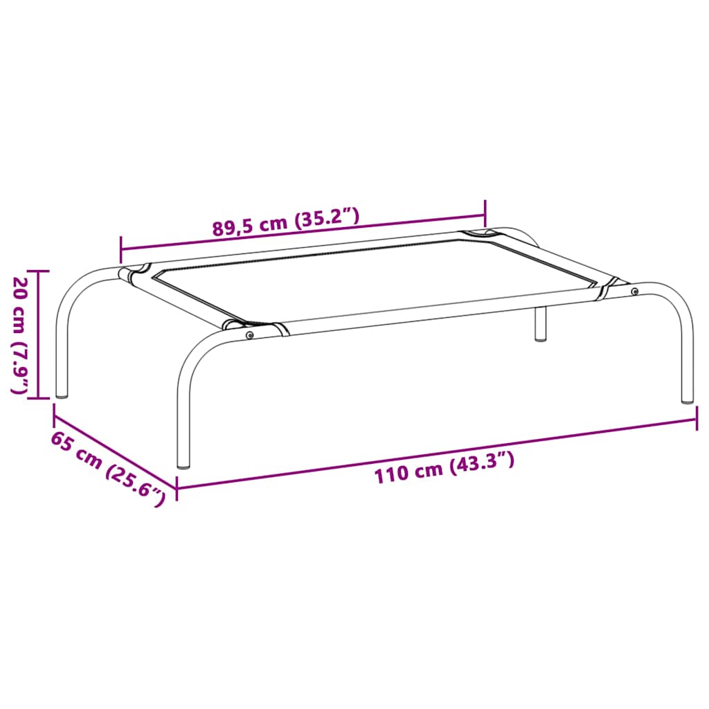 Hondenbed Verhoogd L 106 x 62 cm