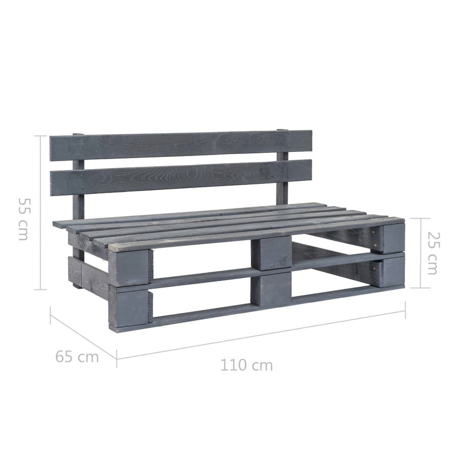 Tuinbank Pallet Hout Grijs