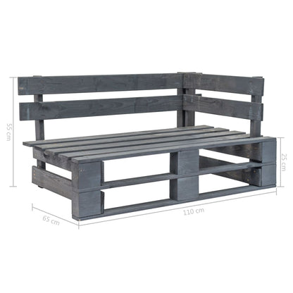 Tuinhoekbank Pallet Hout Grijs