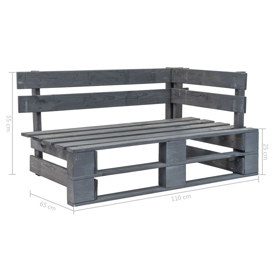 Tuinhoekbank Pallet Hout Grijs