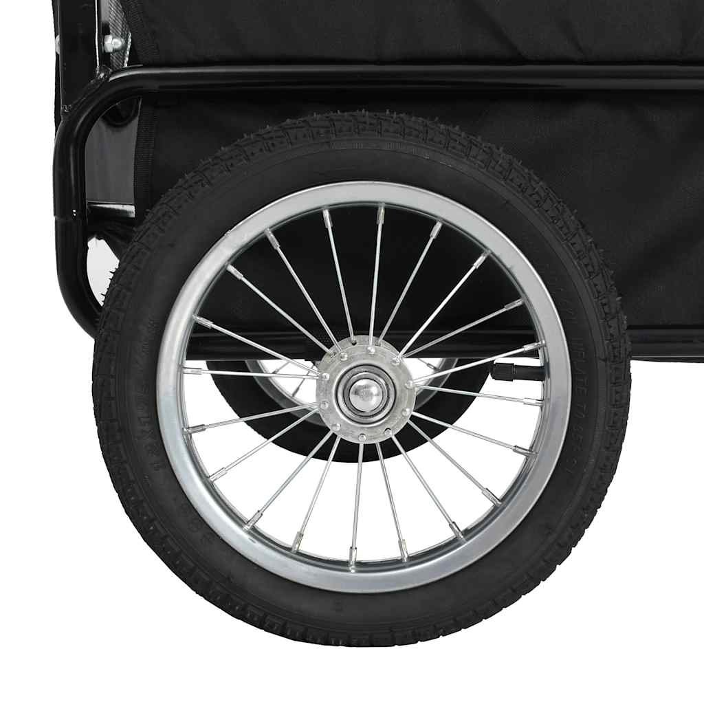 Fietstrailer En Kinderwagen 2-In-1 Grijs en blauw