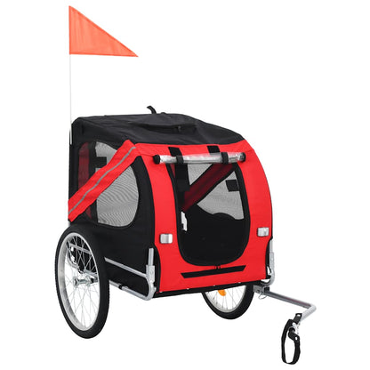 Hondenfietstrailer Rood en zwart