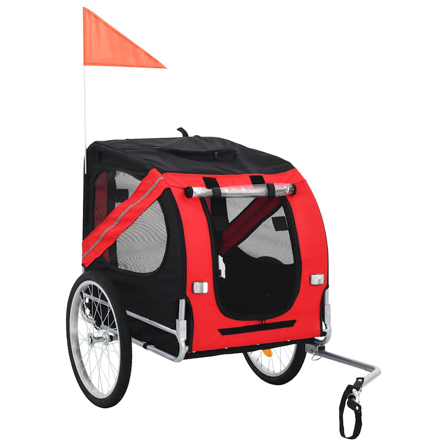 Hondenfietstrailer Rood en zwart