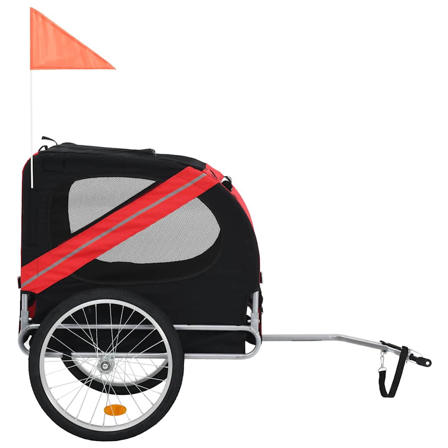 Hondenfietstrailer Rood en zwart