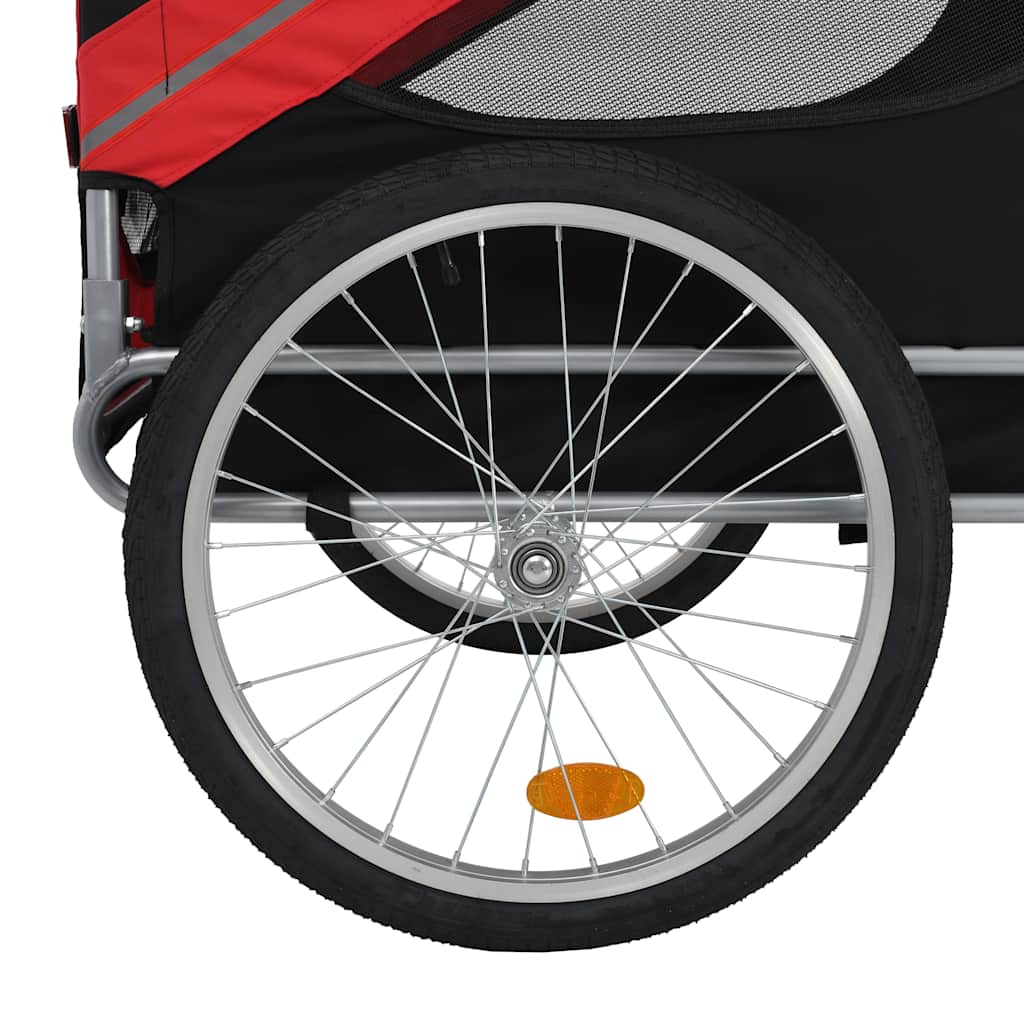 Hondenfietstrailer Rood en zwart
