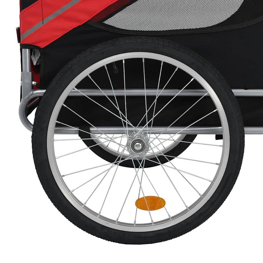 Hondenfietstrailer Rood en zwart