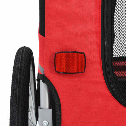 Hondenfietstrailer Rood en zwart